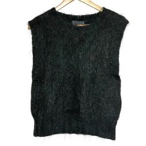 Waverley Knitters Green Mohair Wool Hand Framed Scotland Small Sweater Vest